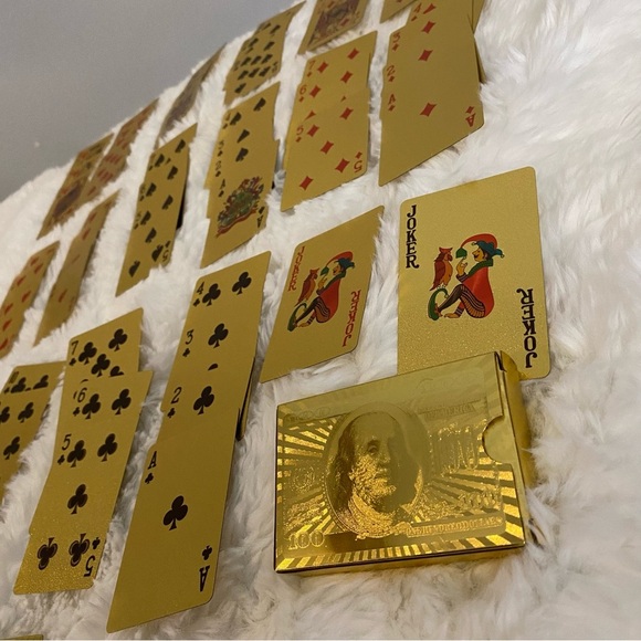 Deck of Playing Cards in Gold Foil Benjamin Franklin - Picture 11 of 11